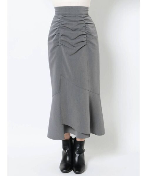 MURUA（ムルーア）の「シャーリングアシメフレアスカート（スカート・レディース・ブラック/ベージュ/ダークグレー・1/2）」の13枚目の写真