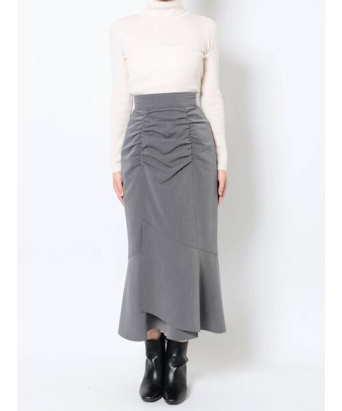MURUA（ムルーア）の「シャーリングアシメフレアスカート（スカート・レディース・ブラック/ベージュ/ダークグレー・1/2）」の19枚目の写真
