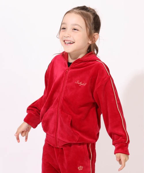 BABYDOLL（ベビードール）の「親子お揃い パイピングベロアジップパーカー 7100K （ボトム別売り）（パーカー・キッズ・ブラック/レッド/モスグリーン・90cm/100cm/130cm/140cm/110cm/120cm/150cm）」の15枚目の写真