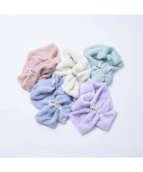 algy（アルジー）の「2wayエコファーティペット（マフラー・キッズ・ミント/ベージュ/サックスブルー/ラベンダー/オフホワイト・FREE）」の18枚目の写真