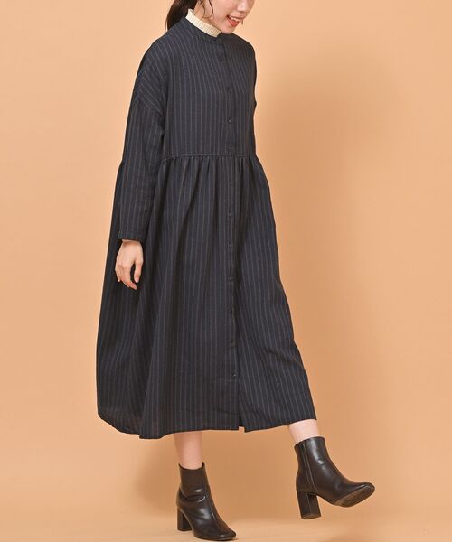 rps（アールピーエス）の「ネル前開きワンピース（ワンピース・レディース・モカ/ネイビー/グリーン/グレー/ブラック・フリー）」の5枚目の写真