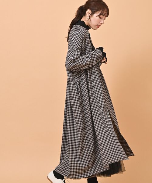 rps（アールピーエス）の「ネル前開きワンピース（ワンピース・レディース・モカ/ネイビー/グリーン/グレー/ブラック・フリー）」の8枚目の写真