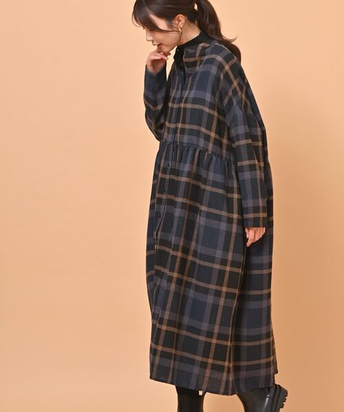 rps（アールピーエス）の「ネル前開きワンピース（ワンピース・レディース・モカ/ネイビー/グリーン/グレー/ブラック・フリー）」の19枚目の写真