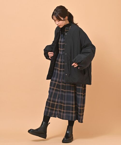 rps（アールピーエス）の「ネル前開きワンピース（ワンピース・レディース・モカ/ネイビー/グリーン/グレー/ブラック・フリー）」の6枚目の写真