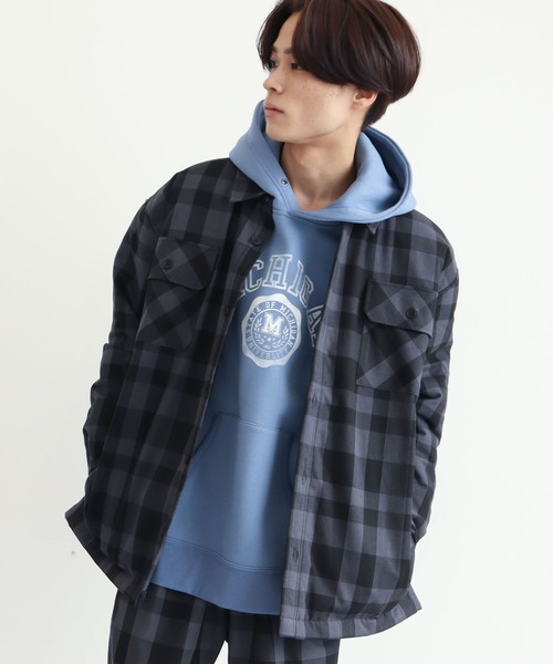 CRAFT STANDARD BOUTIQUE(クラフトスタンダードブティック)の「T/R起毛キルティングシャツブルゾン(ブルゾン・メンズ・ホワイト系その他7/ブラック系その他3・M/LL/L)」の2枚目の写真