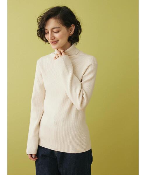 CRAFT STANDARD BOUTIQUE（クラフトスタンダードブティック）の「タートルリブニット（ニット/セーター・レディース・ブルー/ブラック/アイボリー/ピンク/グリーン・M/L）」の6枚目の写真