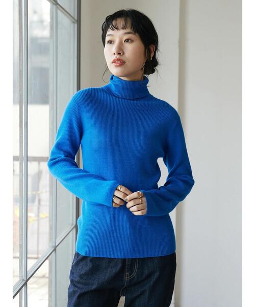 CRAFT STANDARD BOUTIQUE（クラフトスタンダードブティック）の「タートルリブニット（ニット/セーター・レディース・ブルー/ブラック/アイボリー/ピンク/グリーン・M/L）」の10枚目の写真