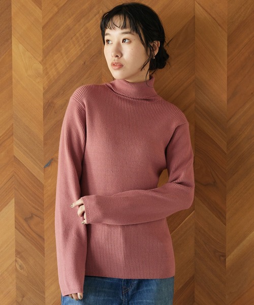 CRAFT STANDARD BOUTIQUE（クラフトスタンダードブティック）の「タートルリブニット（ニット/セーター・レディース・ブルー/ブラック/アイボリー/ピンク/グリーン・M/L）」の5枚目の写真