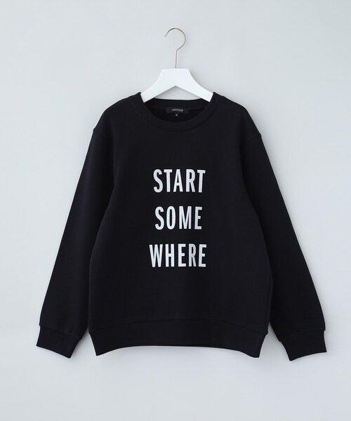 UNTITLED（アンタイトル）の「◆【WORLD for the World】ロゴプリントスウェット（スウェット・レディース・チャコールグレー/ナチュラル/ブラック・04/02/00）」の2枚目の写真