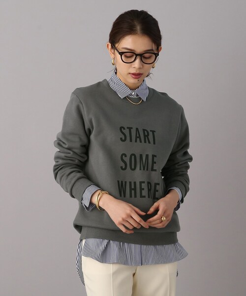 UNTITLED（アンタイトル）の「◆【WORLD for the World】ロゴプリントスウェット（スウェット・レディース・チャコールグレー/ナチュラル/ブラック・04/02/00）」の20枚目の写真