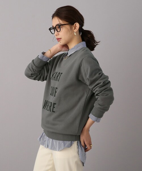 UNTITLED（アンタイトル）の「◆【WORLD for the World】ロゴプリントスウェット（スウェット・レディース・チャコールグレー/ナチュラル/ブラック・04/02/00）」の22枚目の写真