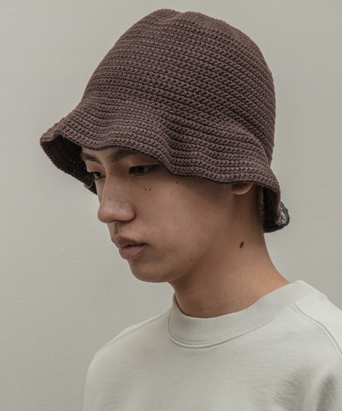 bal(バル)の「【2023春夏】HAND KNIT BUCKET HAT(ハット・メンズ・ブルー/カーキ/ブラック/グリーン/ブラウン・FREE)」の3枚目の写真