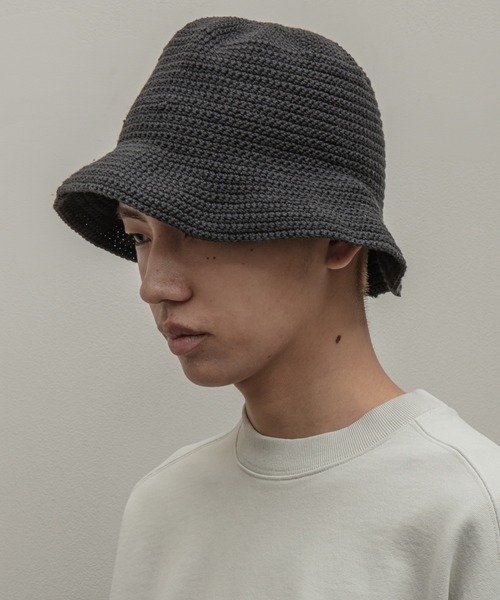 bal(バル)の「【2023春夏】HAND KNIT BUCKET HAT(ハット・メンズ・ブルー/カーキ/ブラック/グリーン/ブラウン・FREE)」の6枚目の写真