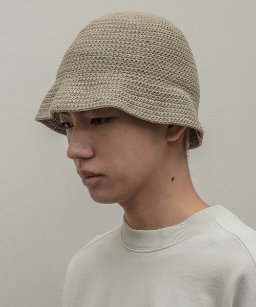 bal(バル)の「【2023春夏】HAND KNIT BUCKET HAT(ハット・メンズ・ブルー/カーキ/ブラック/グリーン/ブラウン・FREE)」の9枚目の写真