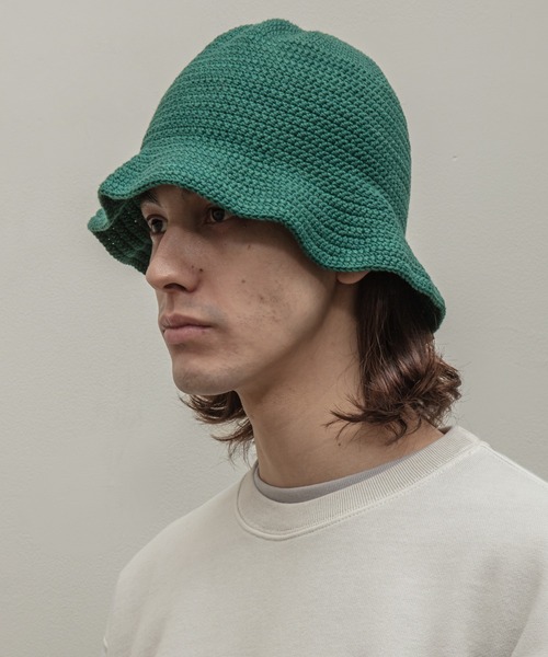 bal(バル)の「【2023春夏】HAND KNIT BUCKET HAT(ハット・メンズ・ブルー/カーキ/ブラック/グリーン/ブラウン・FREE)」の10枚目の写真