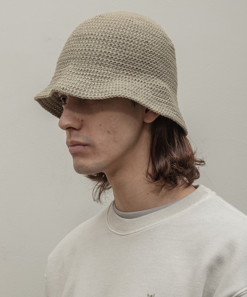 bal(バル)の「【2023春夏】HAND KNIT BUCKET HAT(ハット・メンズ・ブルー/カーキ/ブラック/グリーン/ブラウン・FREE)」の11枚目の写真