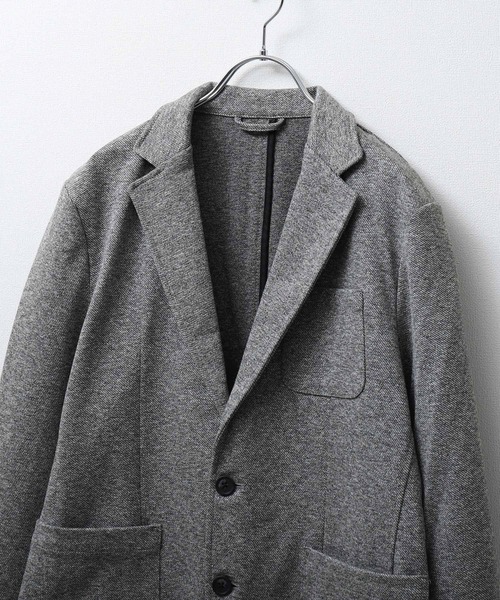 ZIP FIVE(ジップファイブ)の「杢ニットカツラギ2Bジャケット(テーラードジャケット・メンズ・ネイビー/グレー/チャコール・LARGE/SMALL/MEDIUM/X-LARGE)」の4枚目の写真