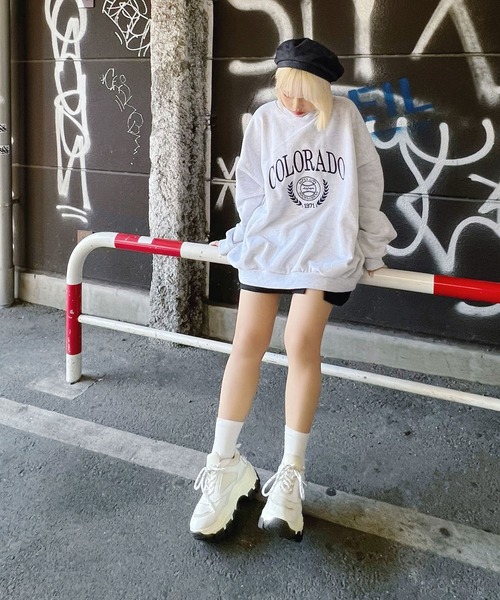 Figments（フィグメンツ）の「【裏起毛】COLORADOスウェット（スウェット・レディース・杢グレー/ネイビー・FREE）」の9枚目の写真