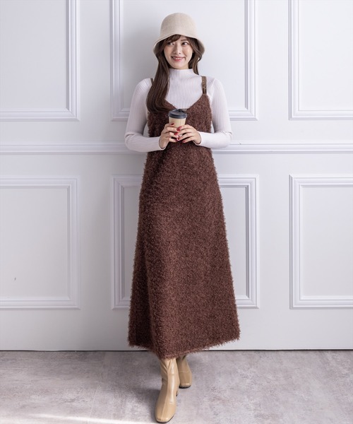 clear（クリア）の「フリンジ素材キャミワンピース（ワンピース・レディース・ベージュ/ブラウン・F）」の19枚目の写真