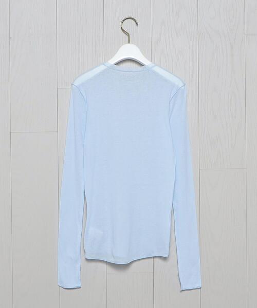 H　BEAUTY&YOUTH UNITED ARROWS（エイチビューティーアンドユースユナイテッドアローズ）の「＜H＞SHEER CREW NECK PULLOVER/カットソー（Tシャツ/カットソー・レディース・ホワイト/ライトブルー/ブラック・FREE）」の5枚目の写真