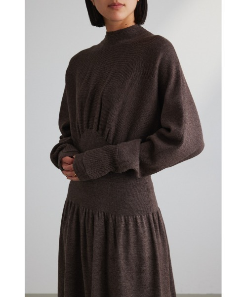 STYLEMIXER（スタイルミキサー）の「ウエストギャザーニットワンピース（ワンピース・レディース・ブラウン/ブラック・SMALL/MEDIUM）」の15枚目の写真