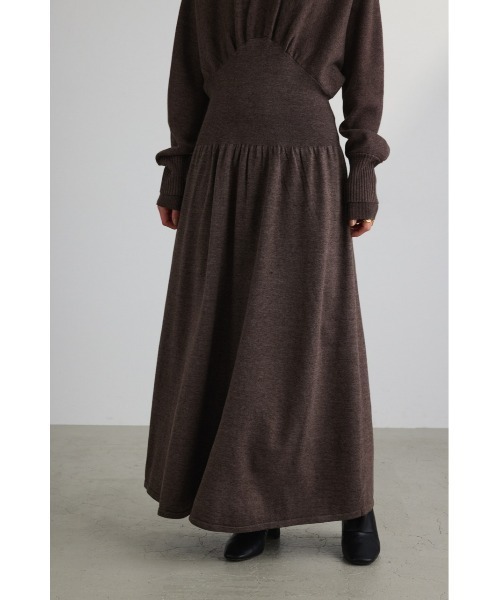 STYLEMIXER（スタイルミキサー）の「ウエストギャザーニットワンピース（ワンピース・レディース・ブラウン/ブラック・SMALL/MEDIUM）」の16枚目の写真