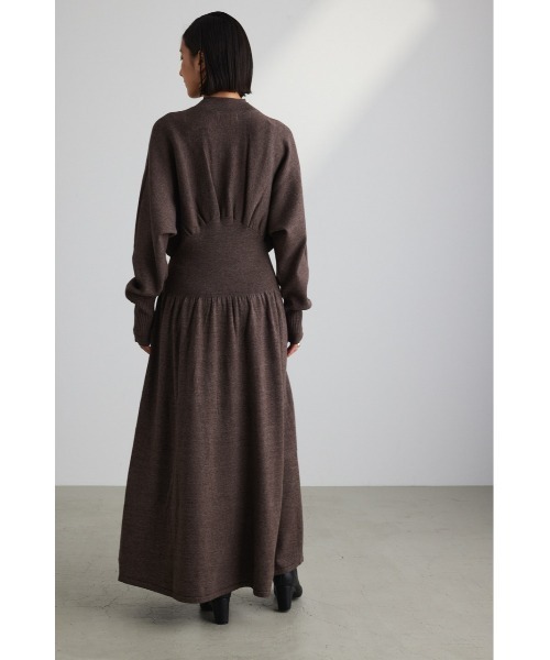 STYLEMIXER（スタイルミキサー）の「ウエストギャザーニットワンピース（ワンピース・レディース・ブラウン/ブラック・SMALL/MEDIUM）」の17枚目の写真