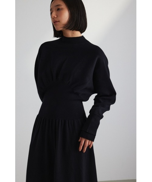 STYLEMIXER（スタイルミキサー）の「ウエストギャザーニットワンピース（ワンピース・レディース・ブラウン/ブラック・SMALL/MEDIUM）」の6枚目の写真