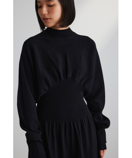 STYLEMIXER（スタイルミキサー）の「ウエストギャザーニットワンピース（ワンピース・レディース・ブラウン/ブラック・SMALL/MEDIUM）」の7枚目の写真