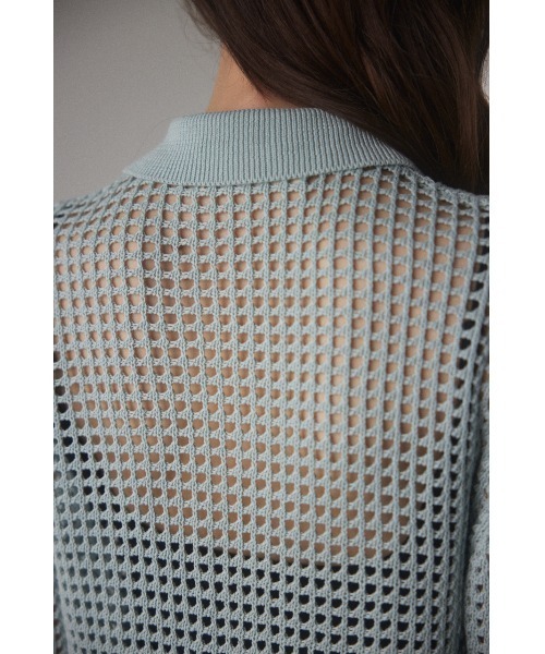 BLACK BY MOUSSY（ブラックバイマウジー）の「mesh knit shirt