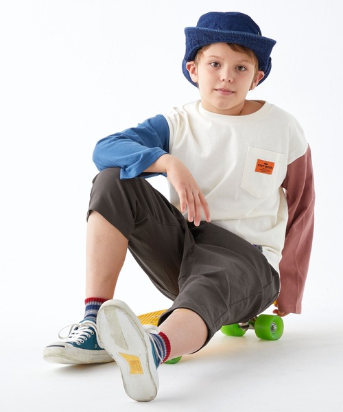 KRIFF MAYER Kid's Collection（クリフメイヤーキッズコレクション）の「伸びメッシュクロップド（その他パンツ・キッズ・ベージュ/チャコール/ネイビー/グリーン・120/130/140/150/160/170）」の14枚目の写真