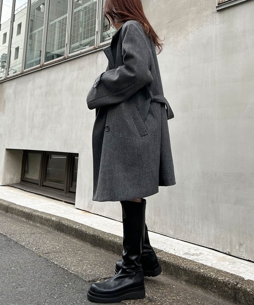 INGNI（イング）の「ミディ丈ダブルコート（その他アウター・レディース・チャコールグレー/アイボリー・M）」の15枚目の写真