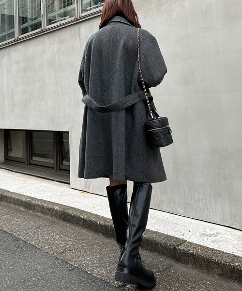 INGNI（イング）の「ミディ丈ダブルコート（その他アウター・レディース・チャコールグレー/アイボリー・M）」の16枚目の写真