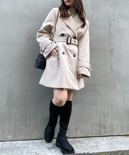 INGNI（イング）の「ミディ丈ダブルコート（その他アウター・レディース・チャコールグレー/アイボリー・M）」の19枚目の写真