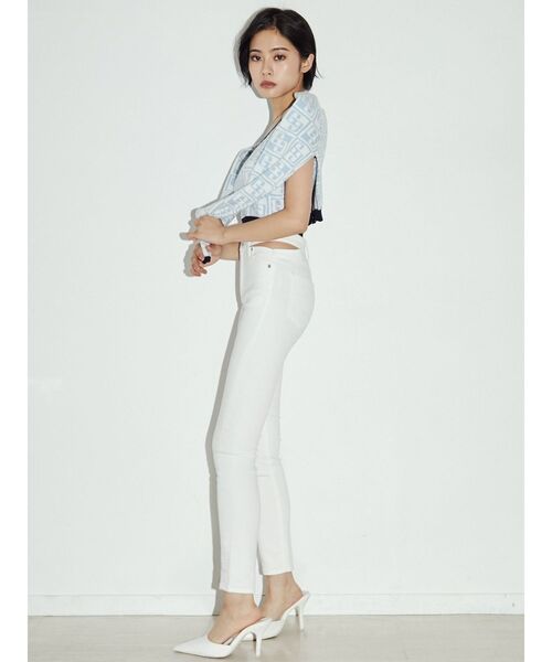 GYDA（ジェイダ）の「GG TILE PATTERN ニットカーディガン（カーディガン/ボレロ・レディース・ライトブルー/ブラック・FREE）」の20枚目の写真