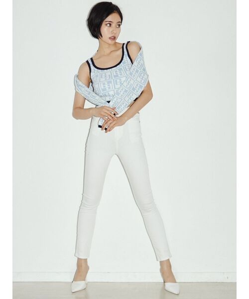 GYDA（ジェイダ）の「GG TILE PATTERN ニットカーディガン（カーディガン/ボレロ・レディース・ライトブルー/ブラック・FREE）」の21枚目の写真