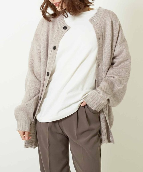 Bling Leads(ブリングリーズ)の「★Bling leads★2wayクルーネックモヘアタッチカーディガン(カーディガン/ボレロ・レディース・マスタード/グリーン/ブラック/ライトグレー・L/M/XL)」の13枚目の写真