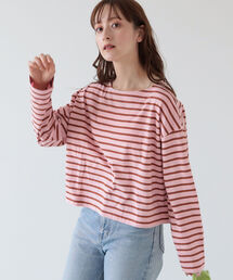 Ray BEAMS | Ray BEAMS / ボーダー ロングスリーブ ワイド Tシャツ(Tシャツ/カットソー)