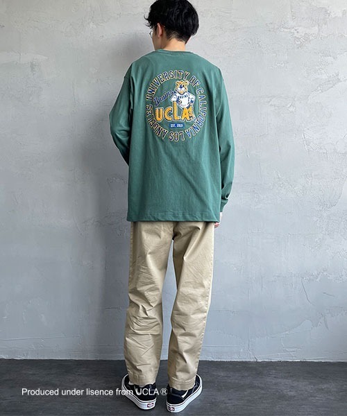 UCLA（ユーシーエルエー）の「[UCLA/ユーシーエルエー] サークルロゴ バック刺繍デザイン ビックシルエットロンT（Tシャツ/カットソー・レディース・ホワイト/グリーン/チャコール・L/M）」の9枚目の写真