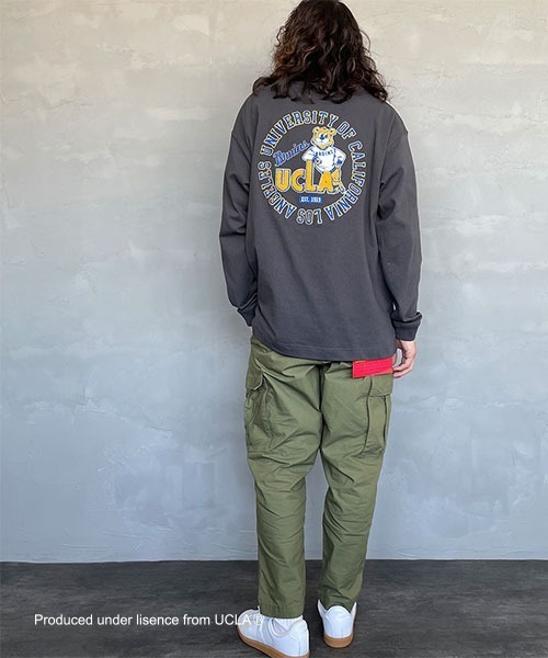 UCLA（ユーシーエルエー）の「[UCLA/ユーシーエルエー] サークルロゴ バック刺繍デザイン ビックシルエットロンT（Tシャツ/カットソー・レディース・ホワイト/グリーン/チャコール・L/M）」の7枚目の写真