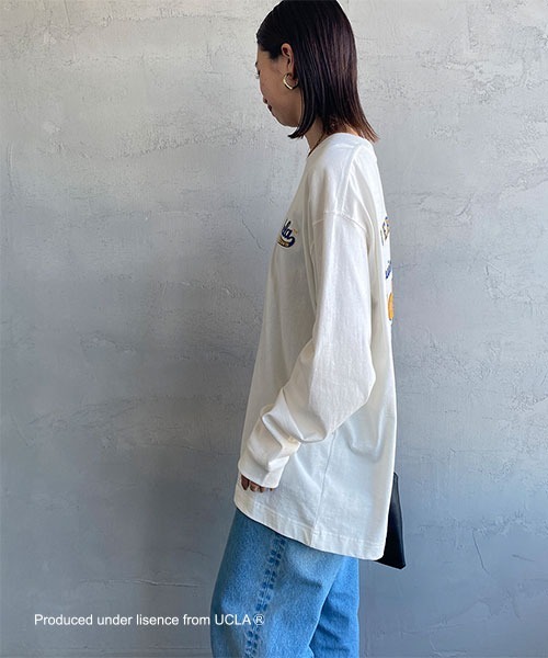UCLA（ユーシーエルエー）の「[UCLA/ユーシーエルエー] サークルロゴ バック刺繍デザイン ビックシルエットロンT（Tシャツ/カットソー・レディース・ホワイト/グリーン/チャコール・L/M）」の18枚目の写真