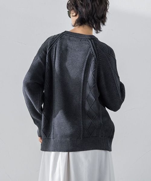 socolla（ソコラ）の「ストーンウォッシュアラン柄ニットプルオーバー（ニット/セーター）」 WEAR