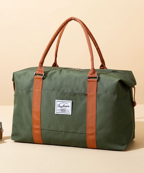 florist（フローリスト）の「【2size展開】【軽量/ユニセックス】大容量キャンバスボストンバッグ/トラベルバッグ/ジムバッグ（ボストンバッグ・レディース・ベージュ系1/ベージュ系2/グリーン系1/グリーン系2/ネイビー系1/ネイビー系2/レッド系1/レッド系2/ブラック系1/ブラック系2・L/M）」の5枚目の写真