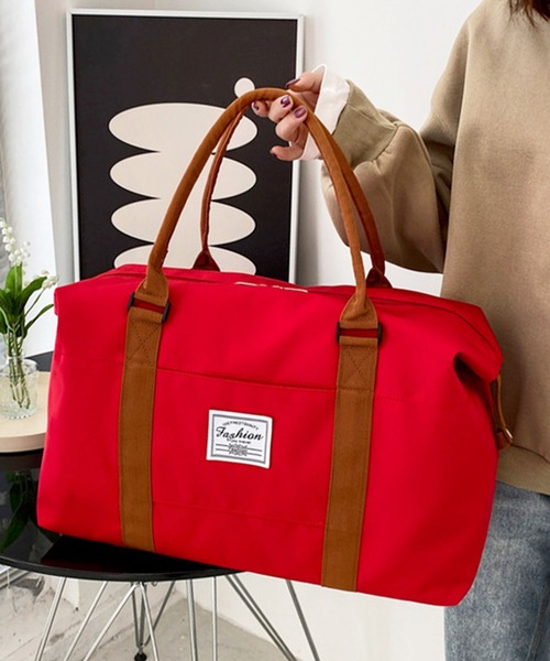 florist（フローリスト）の「【2size展開】【軽量/ユニセックス】大容量キャンバスボストンバッグ/トラベルバッグ/ジムバッグ（ボストンバッグ・レディース・ベージュ系1/ベージュ系2/グリーン系1/グリーン系2/ネイビー系1/ネイビー系2/レッド系1/レッド系2/ブラック系1/ブラック系2・L/M）」の9枚目の写真