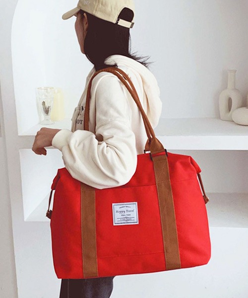 florist（フローリスト）の「【2size展開】【軽量/ユニセックス】大容量キャンバスボストンバッグ/トラベルバッグ/ジムバッグ（ボストンバッグ・レディース・ベージュ系1/ベージュ系2/グリーン系1/グリーン系2/ネイビー系1/ネイビー系2/レッド系1/レッド系2/ブラック系1/ブラック系2・L/M）」の10枚目の写真