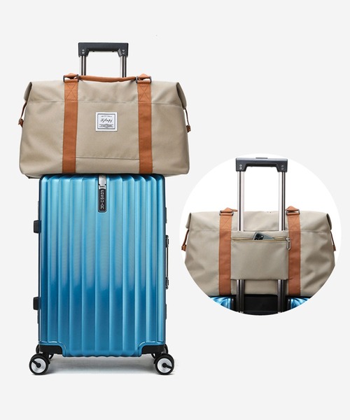 florist（フローリスト）の「【2size展開】【軽量/ユニセックス】大容量キャンバスボストンバッグ/トラベルバッグ/ジムバッグ（ボストンバッグ・レディース・ベージュ系1/ベージュ系2/グリーン系1/グリーン系2/ネイビー系1/ネイビー系2/レッド系1/レッド系2/ブラック系1/ブラック系2・L/M）」の12枚目の写真