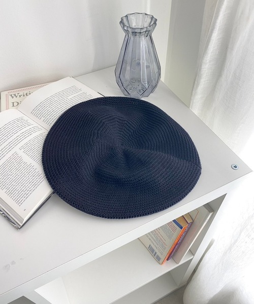 WEGO(ウィゴー)の「WEGO/コットンニットベレー(ハンチング/ベレー帽・レディース・ライトブラウン/ブラック・FREE)」の4枚目の写真