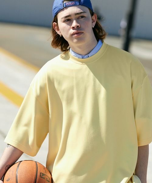 EMMA CLOTHES(エマクローズ)の「ドレープポンチ ルーズベーシックS/Sカットソー EMMA CLOTHES(Tシャツ/カットソー・メンズ・ホワイト/ライトグレー/ダークブラウン/ブラック/ライトイエロー・M/L)」の10枚目の写真
