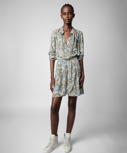 美品　ZADIG ザディグエヴォルテール 花柄　ワンピース zadig&voltaire ザディグエヴォルテール シルク花柄ワンピース