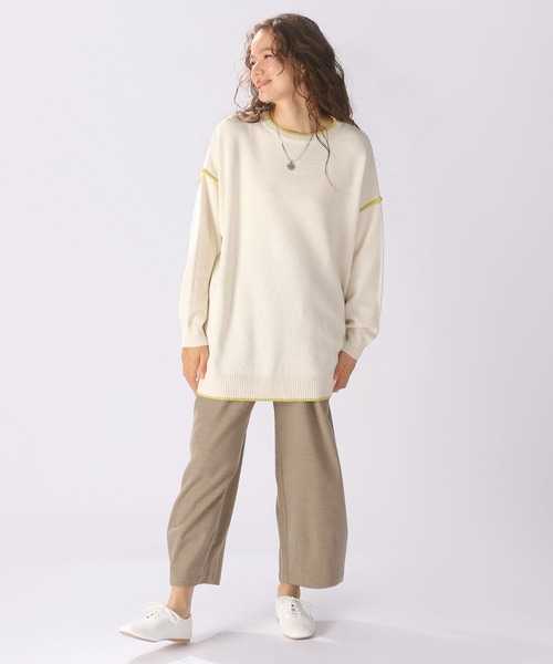 niko and...(ニコアンド)の「パイピングBIGニットプルオーバー(ニット/セーター・レディース・ネイビー/オフホワイト/ブルー/アイボリー・FREE)」の17枚目の写真